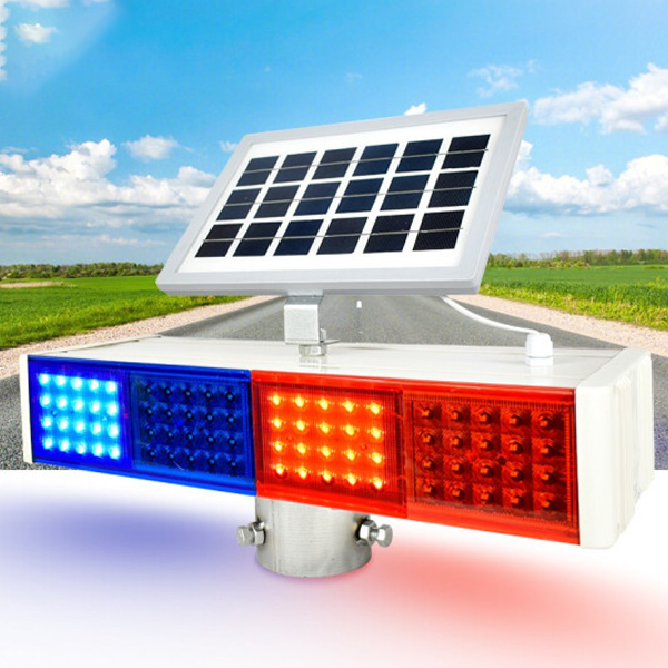 太阳能爆闪灯 交通警示灯信号灯 红蓝双闪灯